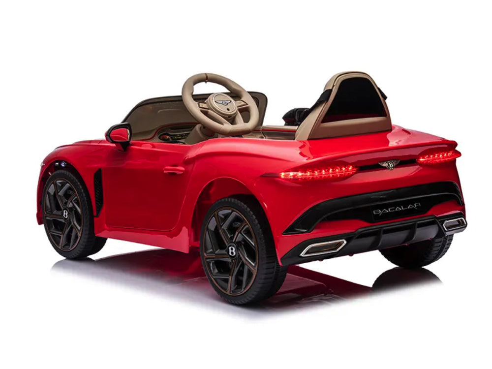 Bentley Bacalar, 12 volt elektrische kinderauto, leder zitje, rubberen banden en meer.