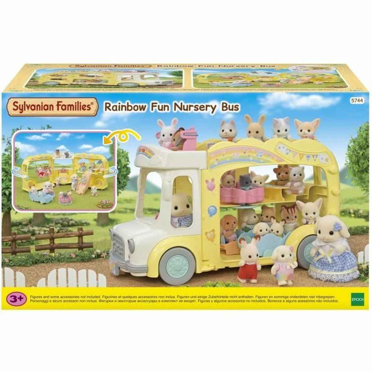 Acessórios para Casa de Bonecas Sylvanian Families 5744 Rainbow Fun Nursery Bus