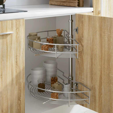 vidaXL Unidade cestos p/ cozinha 2 pcs 180 graus 75x38x80 cm