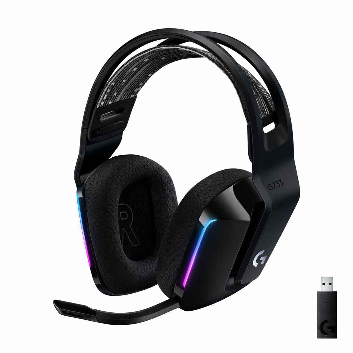 Auriculares com microfone para Vídeojogos Logitech G733 Lightspeed Headset Preto
