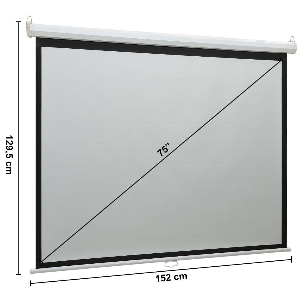 vidaXL Tela de projeção 75" 4:3
