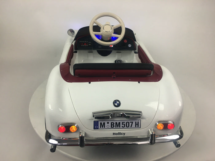 BMW 507 Oldtimer, 12 volt elektrische kinderauto met echte deuren