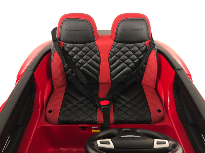 Bentley Supersports, 2 zitter elektrische kinderauto, rubberen banden en meer!