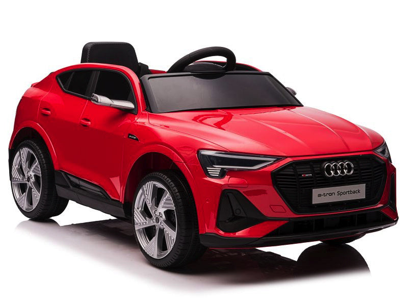 Audi e-tron ,12 volt elektrische kinderauto met rubberen banden, leder zitje en meer!