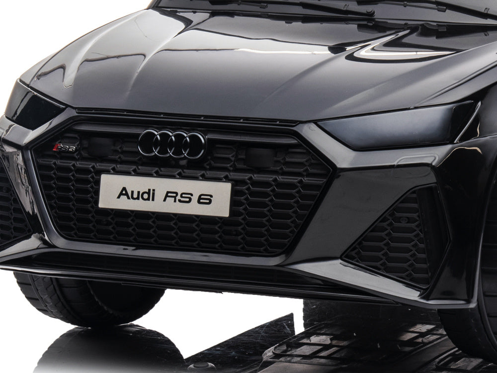 Audi RS6,12 volt elektrische kinderauto met rubberen banden, leder zitje en meer!