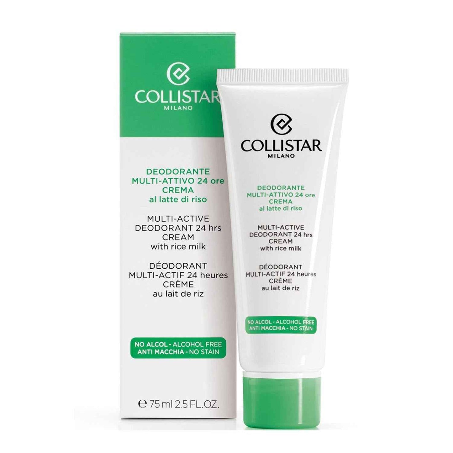 Collistar Multi-Active Desodorante Creme Sin Alcohol Rice Milk 75Ml