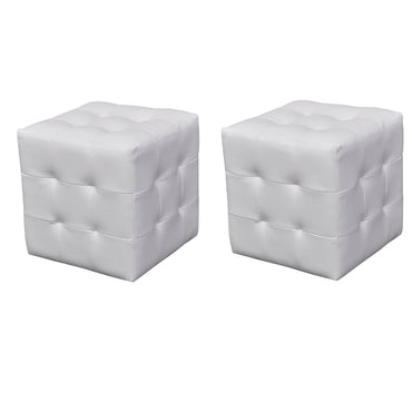 vidaXL Mesas de cabeceira 2 pcs 30x30x30 cm couro artificial cinzento