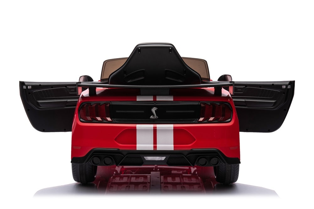 Ford Mustang GT500,12 volt elektrische kinderauto met rubberen banden, leder zitje en meer!