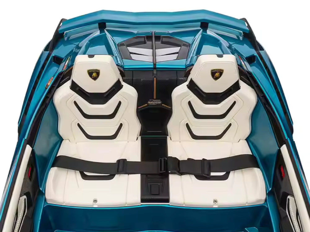 Lamborghini Sian, 2-persoons 24 volt elektrische kinderauto met rubberen banden, leder zitje en meer