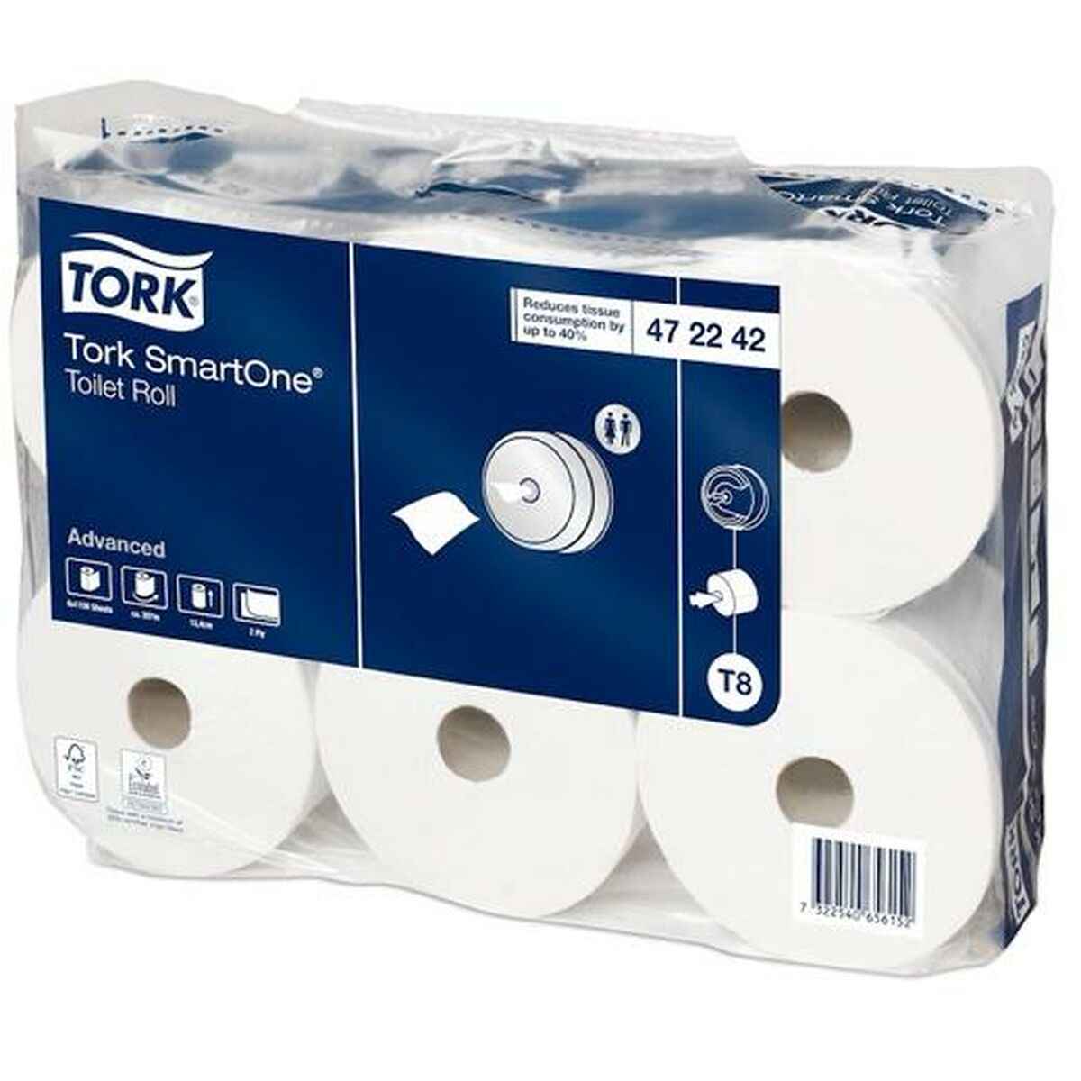 Papel Higiénico Tork SmartOne T8 207 m 6 Peças