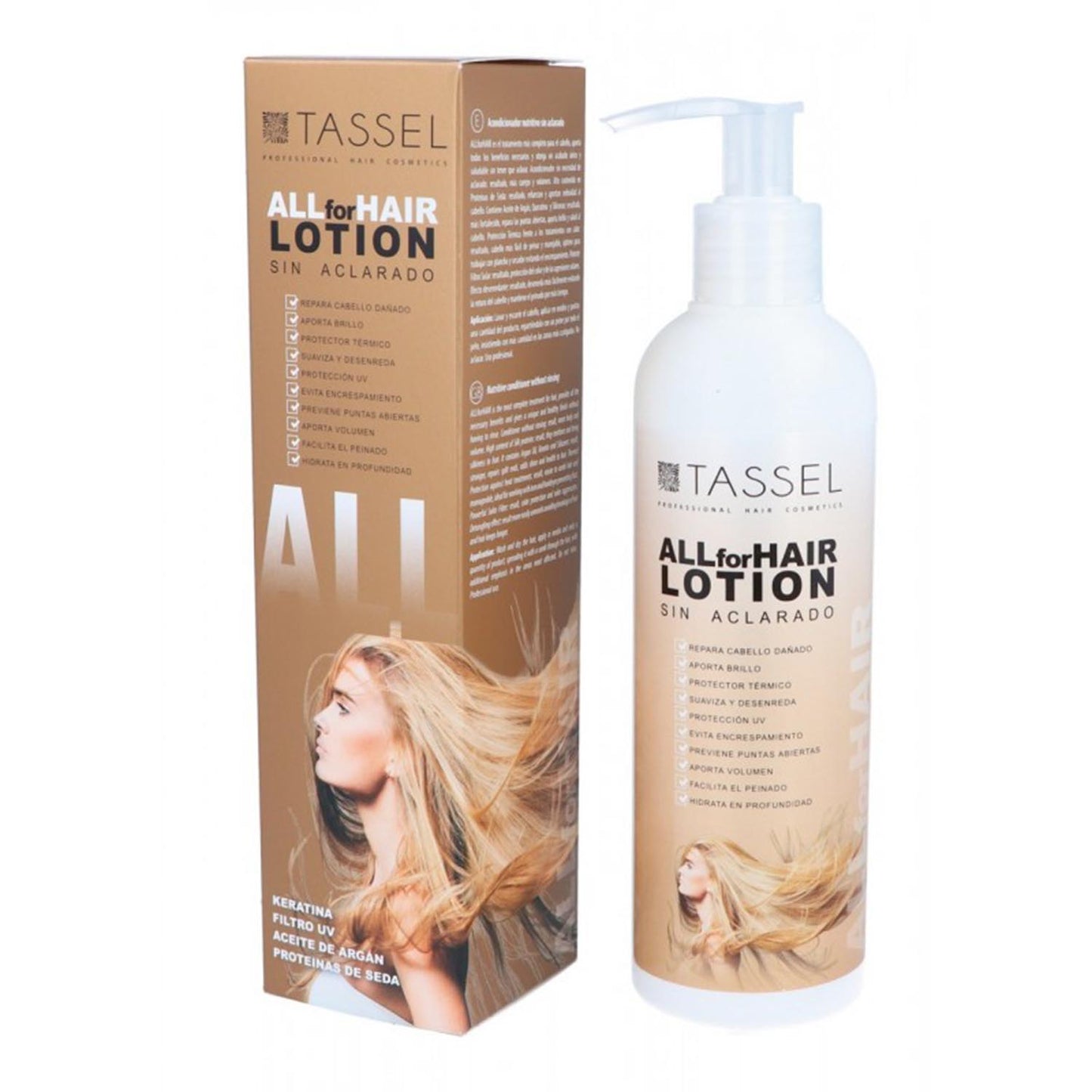 EUROSTIL ALL FOR HAIR LOCION SIN ACLARADO KERATINA ACEITE ARGAN 250ML
