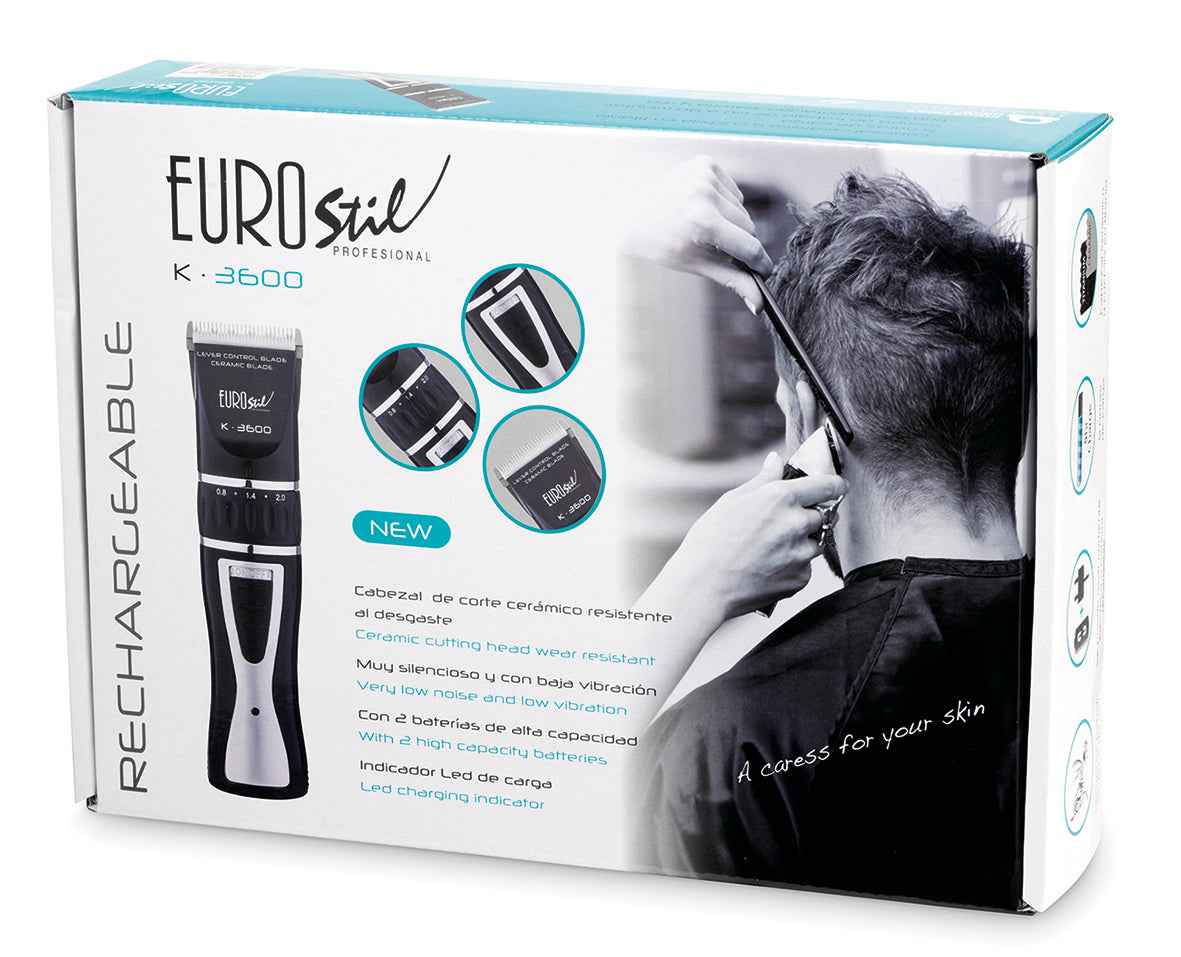 Eurostil Electrica K3600 Ceramico Recargable Maquina Cortapelo Cabelo Negro Negro 5W 1Un