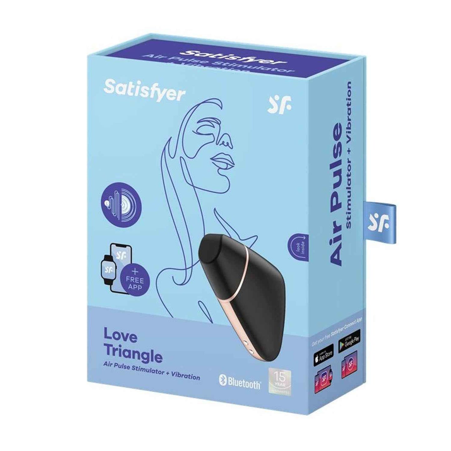 Satisfyer Love Triangle Estimulador Negro Negro Con Bluetooth 1Un