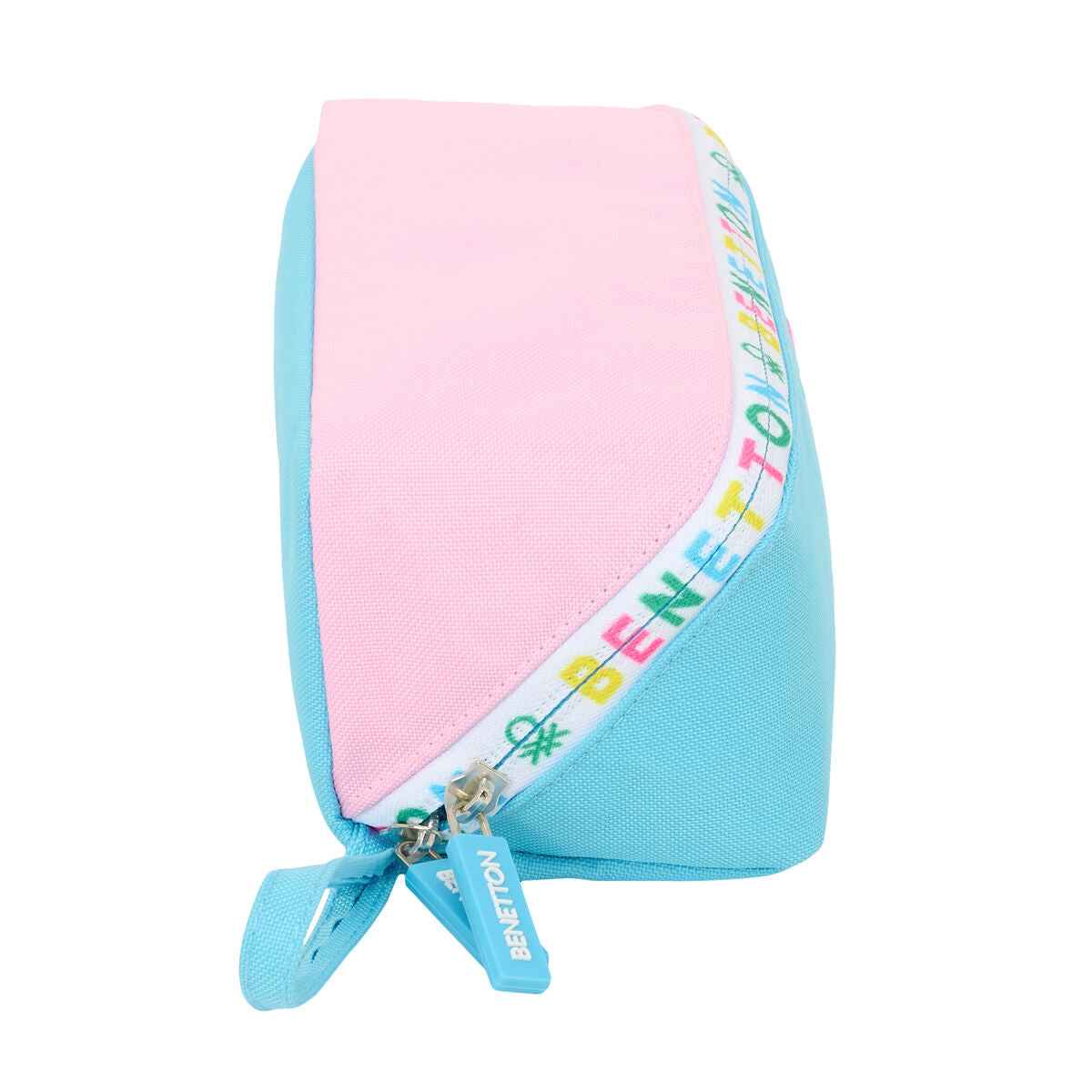 Estojo Benetton Unique Cor de Rosa Turquesa 20 x 8 x 8 cm