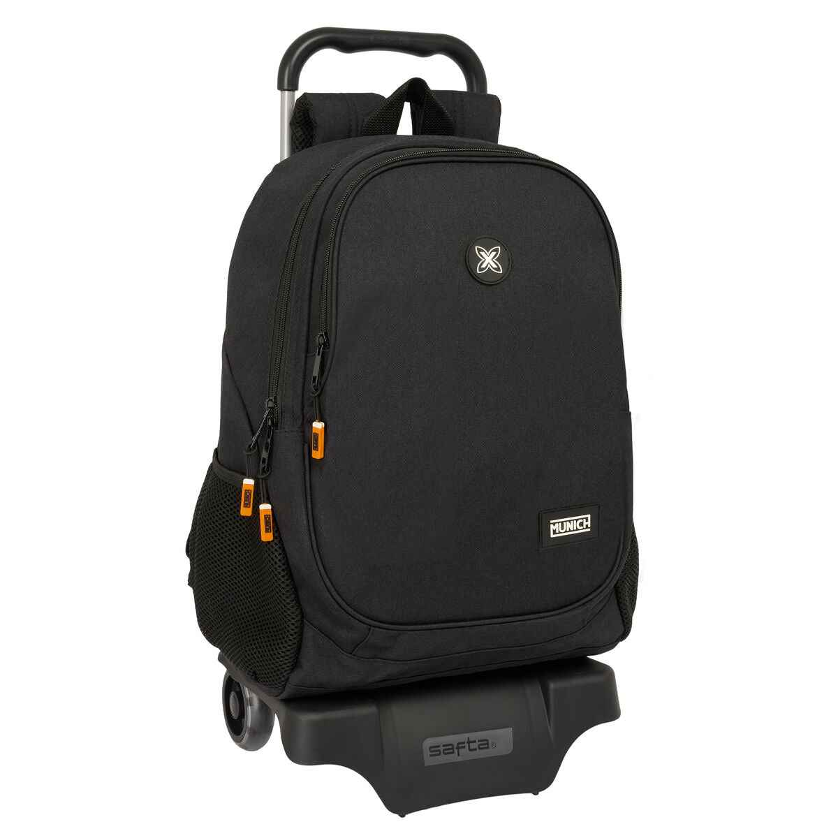 Mochila Escolar com Rodas Munich Lagoon Preto 32 x 44 x 16 cm