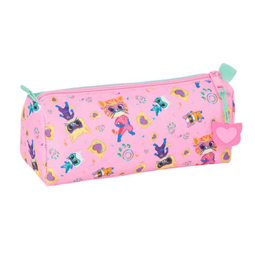 Estojo SuperKitties Cor de Rosa Turquesa 21 x 8 x 7 cm