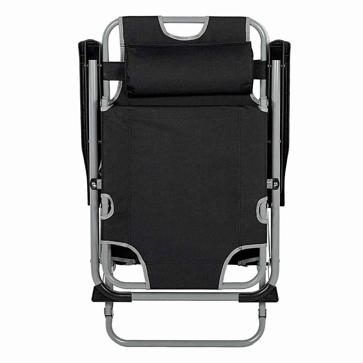 Espreguiçadeira reclinável Aktive Poliéster 600D Aço Preto 177 x 47 x 34 cm