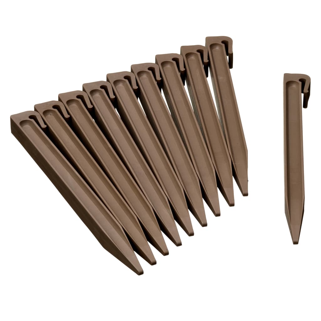 Nature Estacas de enterrar para jardim 10 pcs cinzento-acastanhado