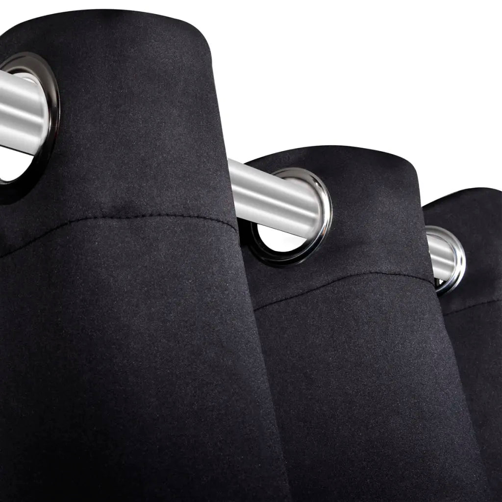 Cortinas blackout 2 pcs com ilhós de metal 135x175 cm