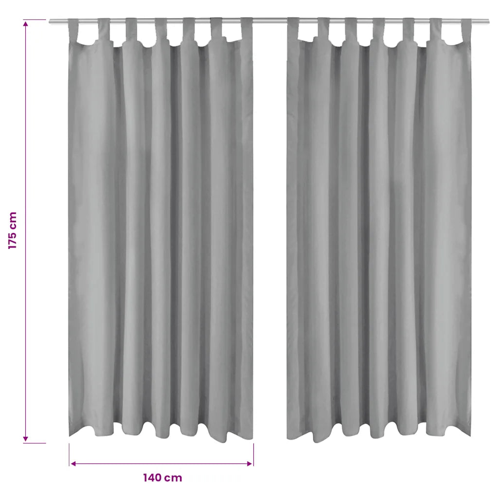 Cortinas de cetim com presilhas 2 pcs 140x175 cm cinzento