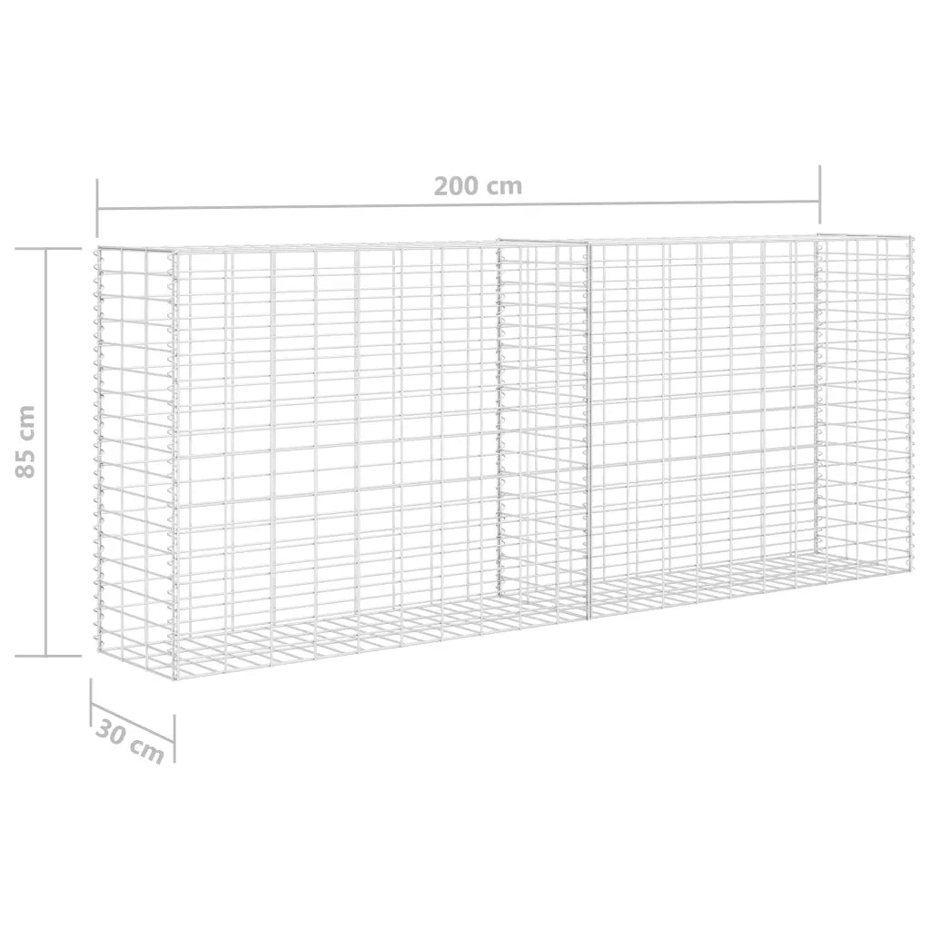 Parede/cesto gabião 85x30x200 cm aço galvanizado