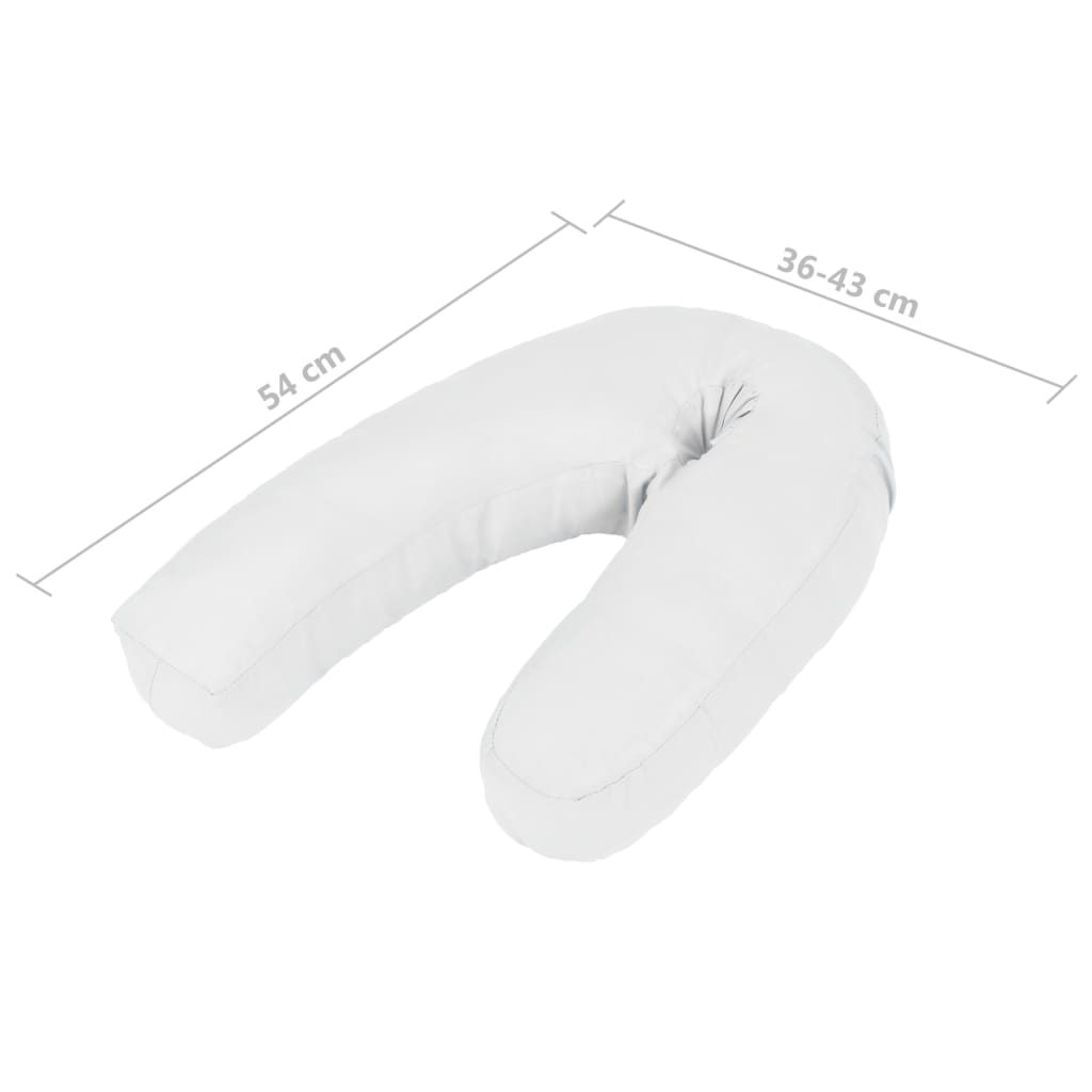 vidaXL Almofada de gravidez em forma de J 54x(36-43) cm branco