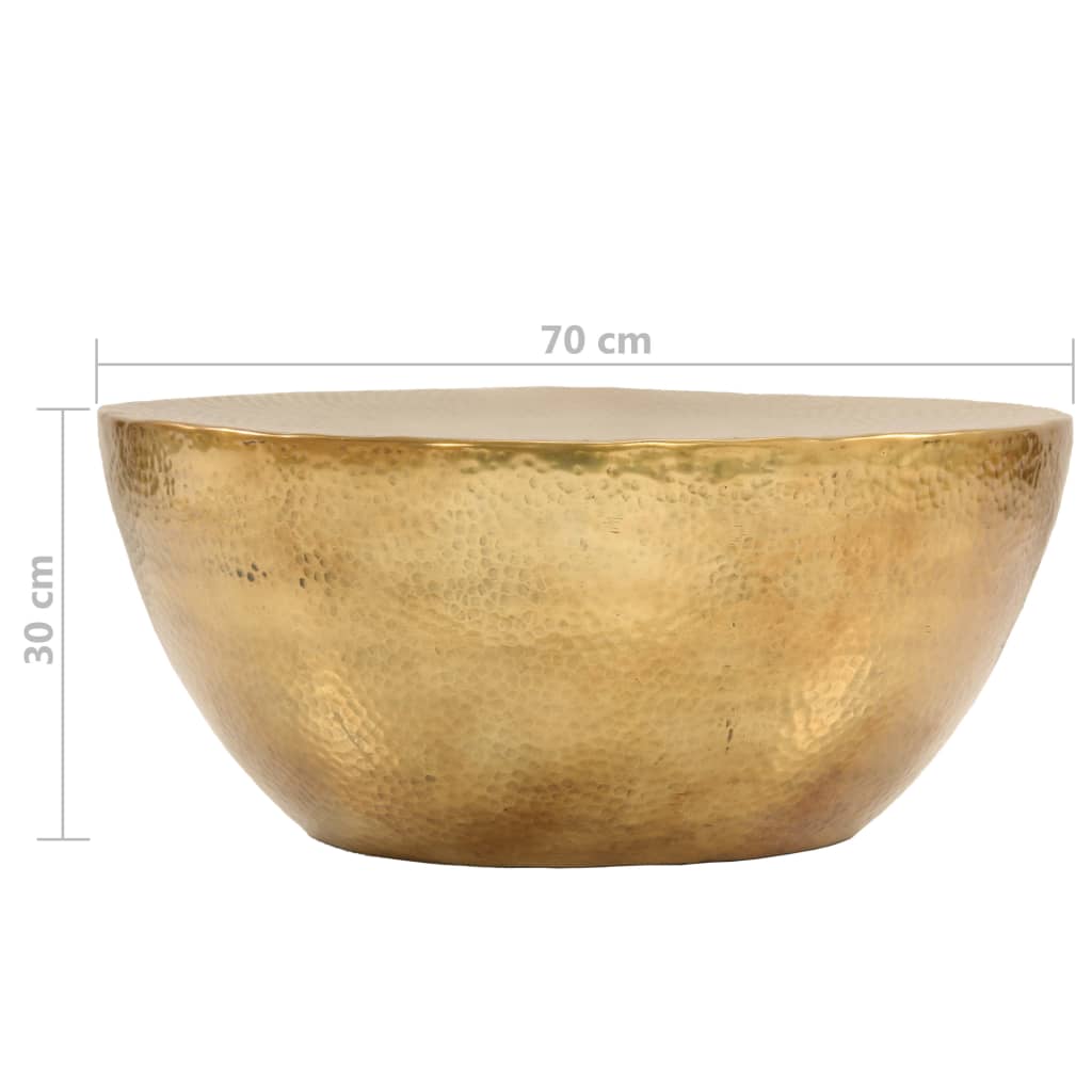 vidaXL Mesa de centro em alumínio martelado 70x30 cm bronze