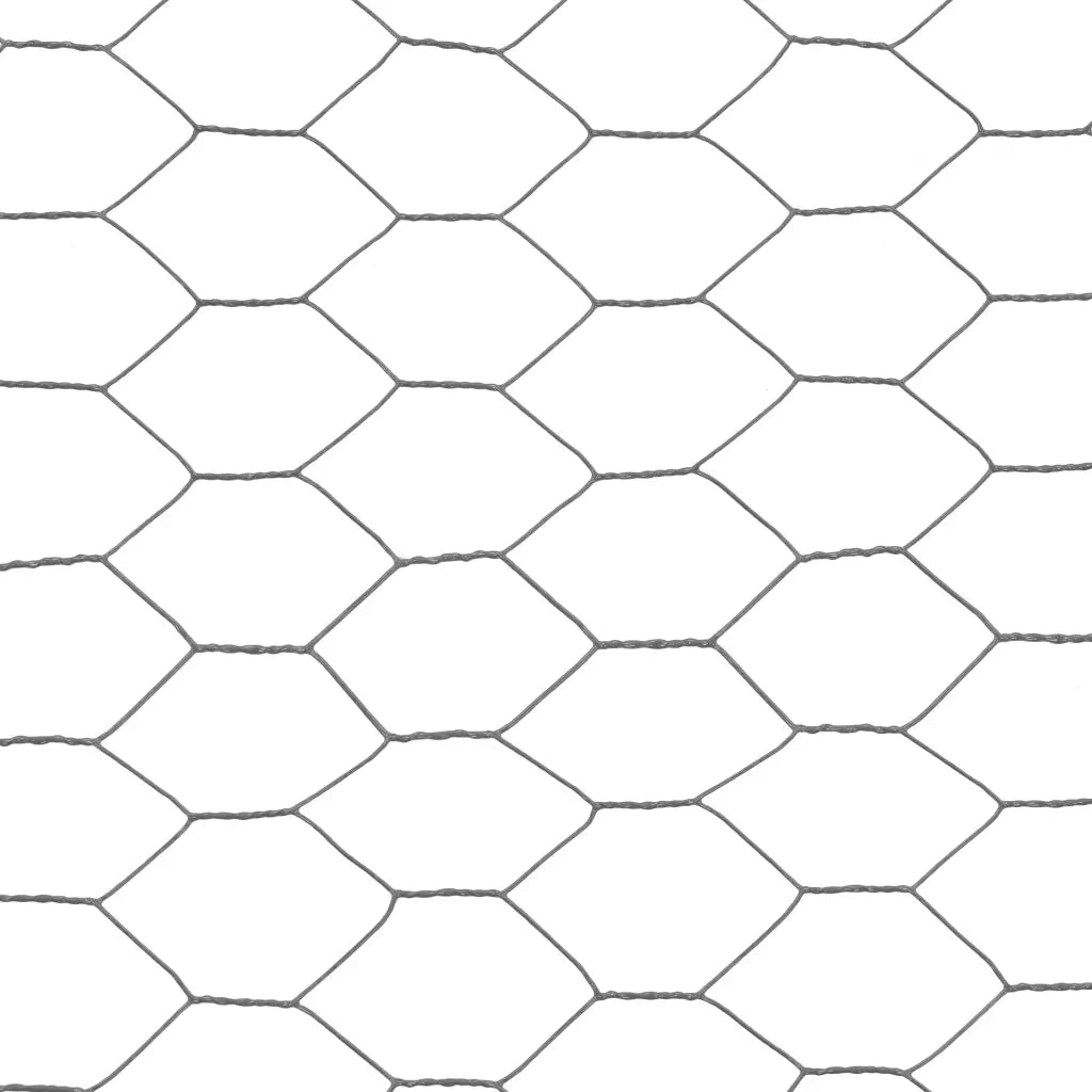 Cerca arame galinheiro 25x0,5m aço c/ revestimento PVC cinzento
