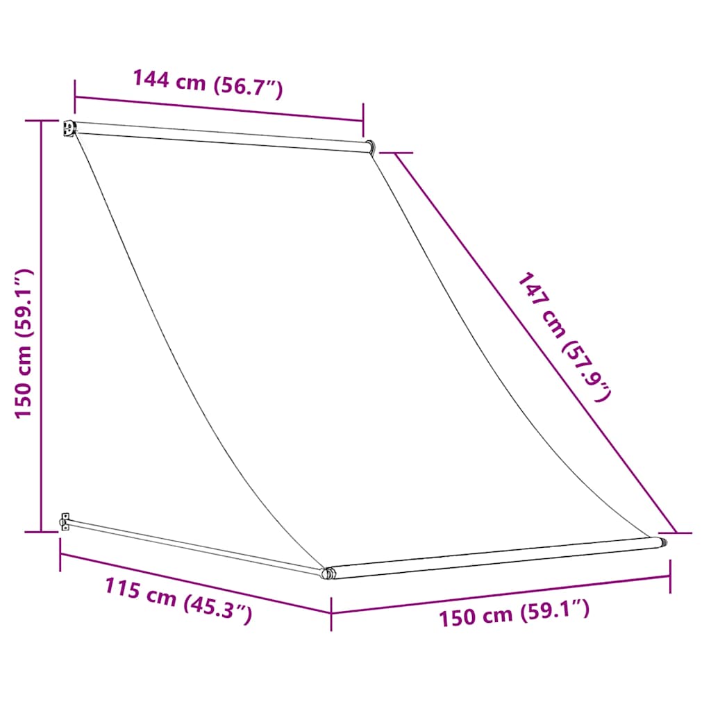 vidaXL Toldo retrátil 150x150 cm azul e branco