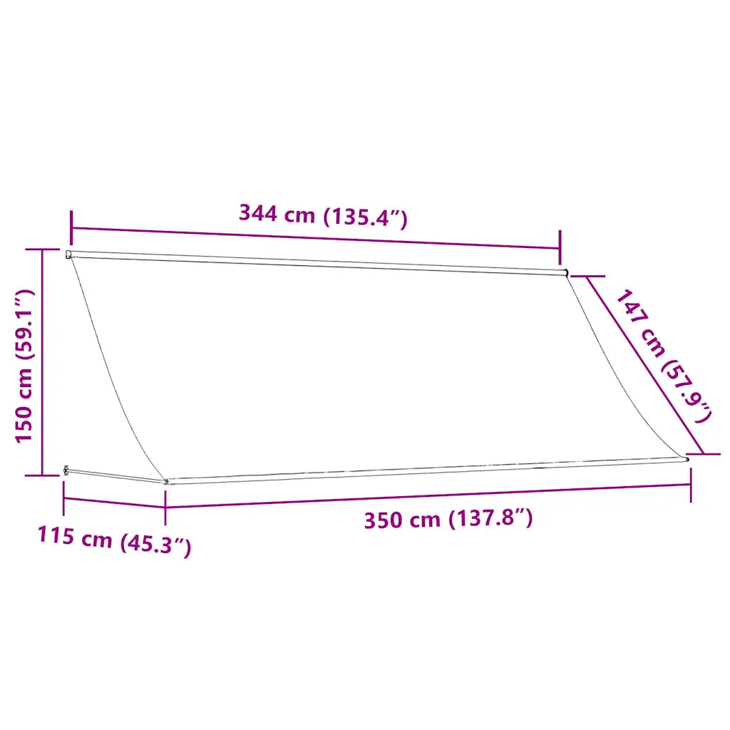 Toldo retrátil 350x150 cm e branco