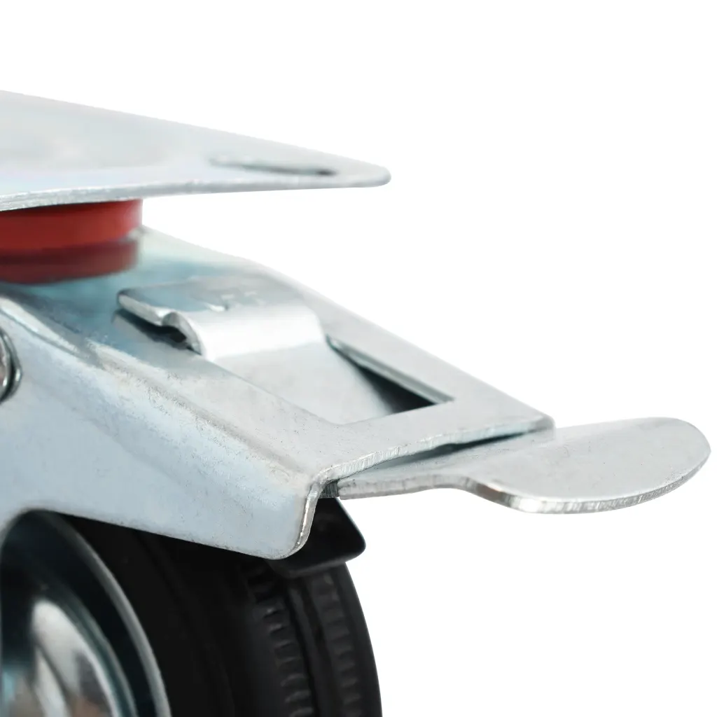 Rodas giratórias com travões duplos 4 pcs 75 mm