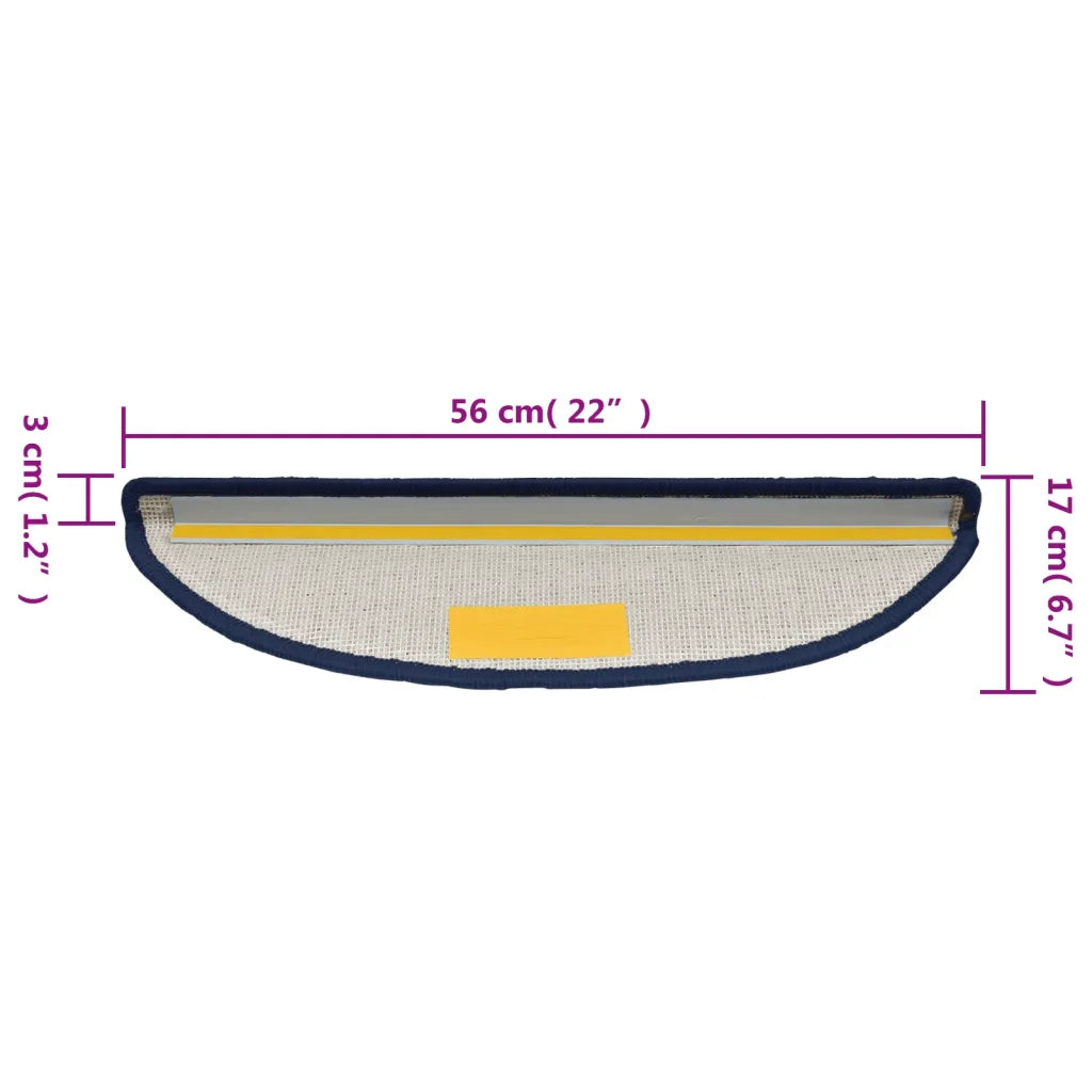 Tapetes de escada 15 peças 56x17x3 cm semicircular