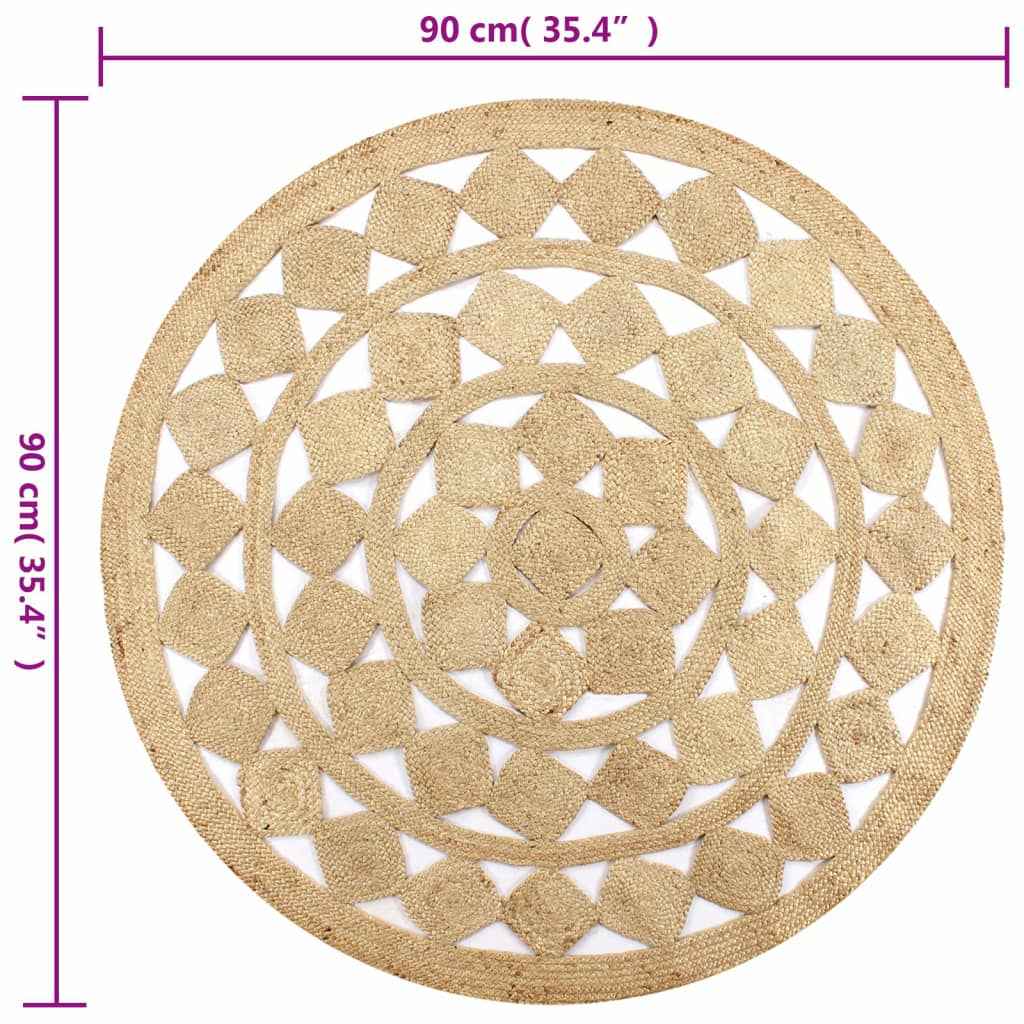 vidaXL Tapete artesanal em juta trançada 90 cm