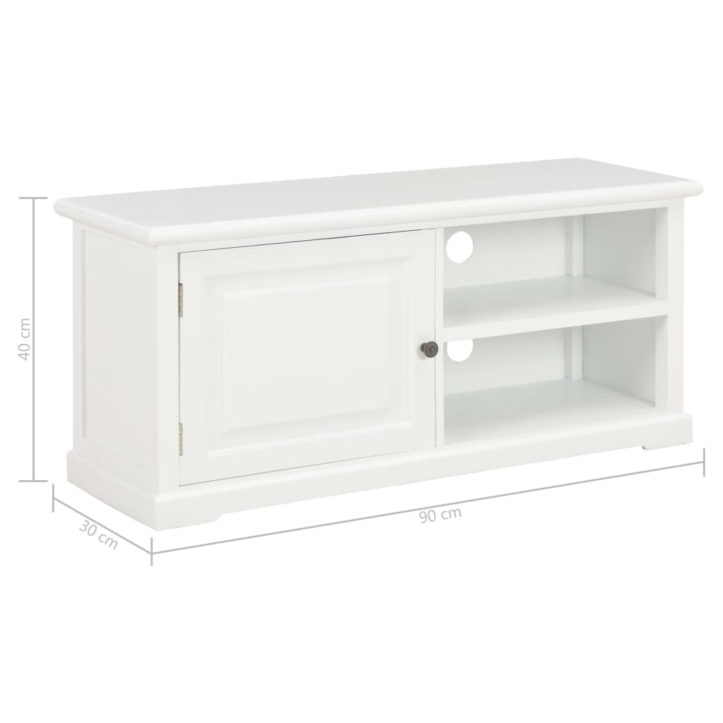 vidaXL Móvel de TV 90x30x40 cm madeira branco