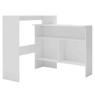 vidaXL Mesa de bar com 2 tampos branco 130x40x120 cm