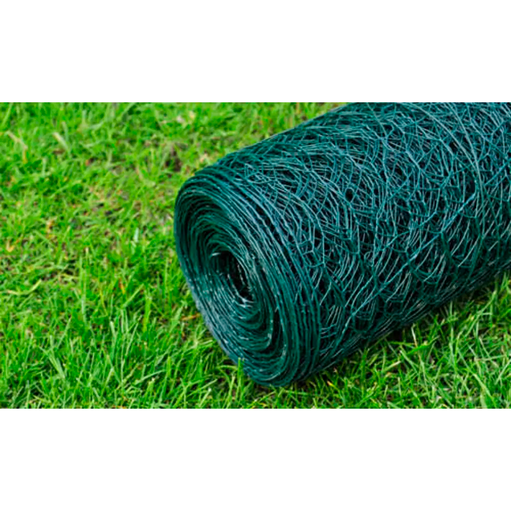 Cerca de arame galinheiro c/ revestimento em PVC 25x0,75m
