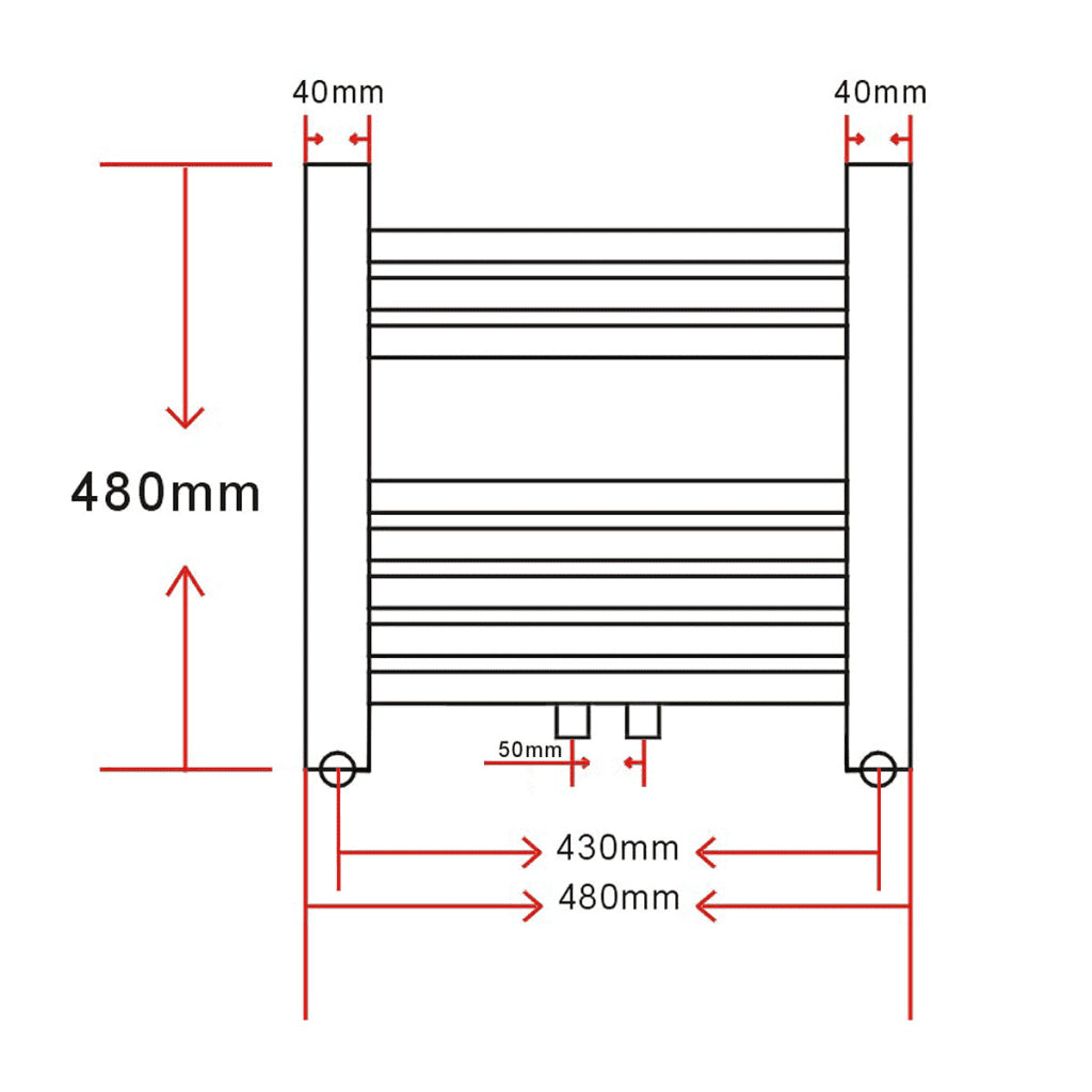 Aquecedor toalhas banheiro curvo conector lateral e centro