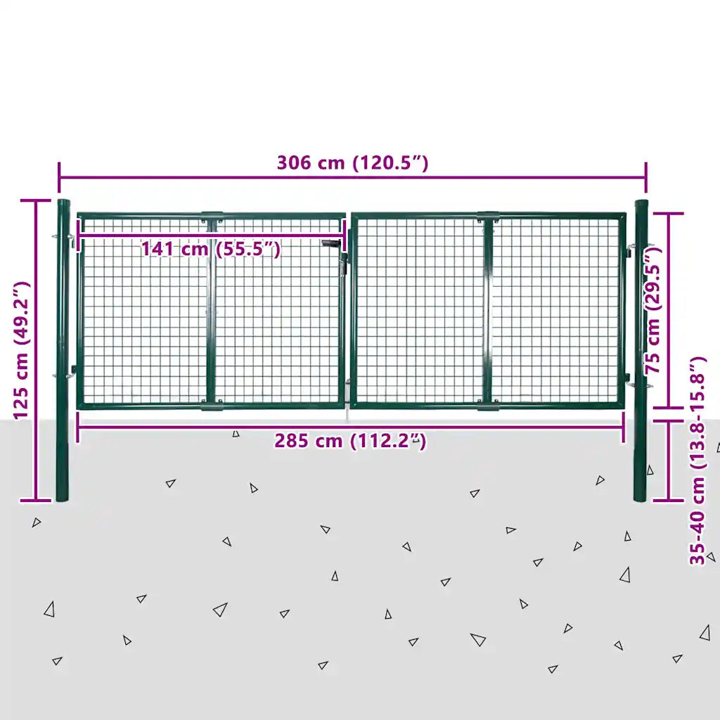 Grade de malha para portão porta e parede de jardim 300x75 cm
