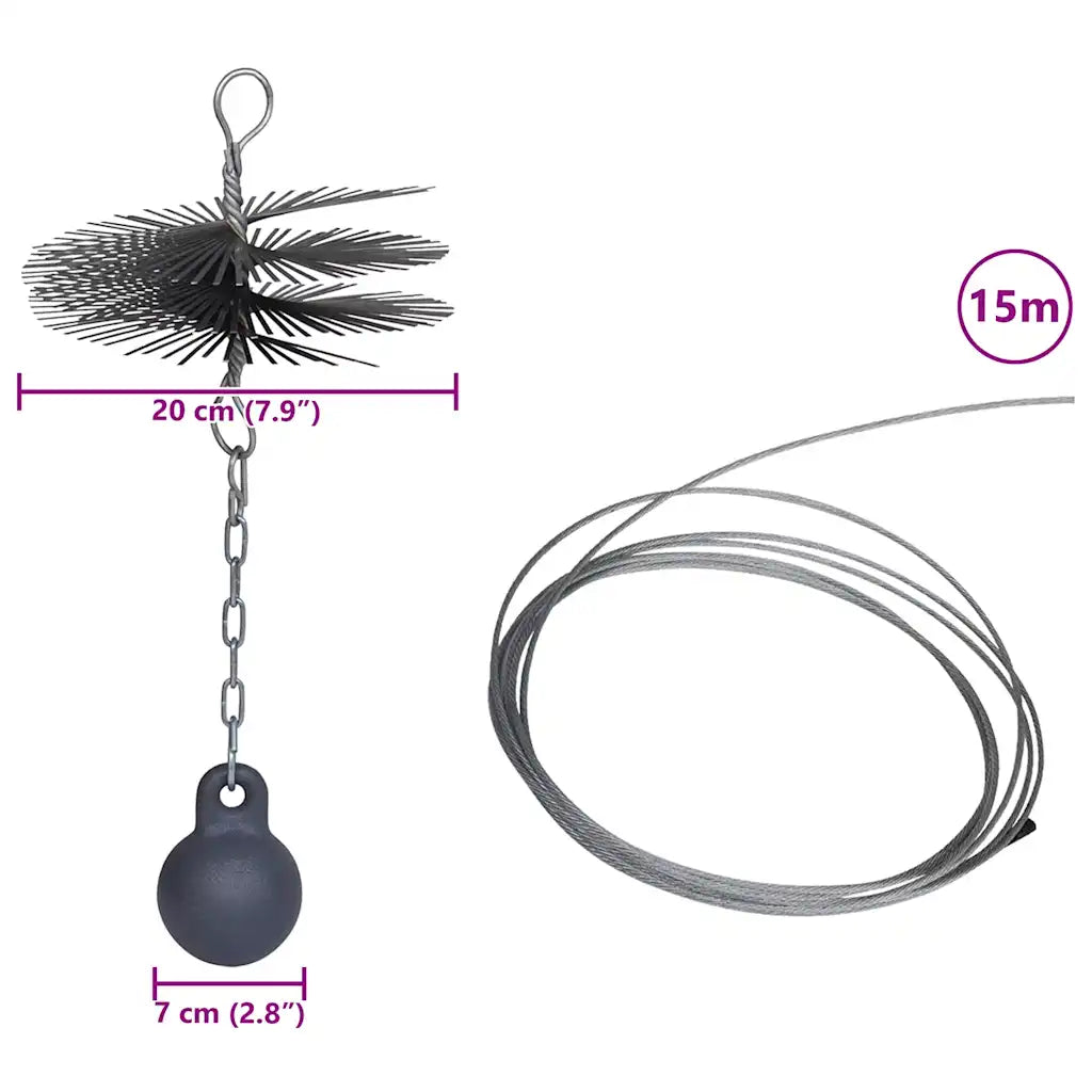Escova redonda para limpar a chaminé diâmetro