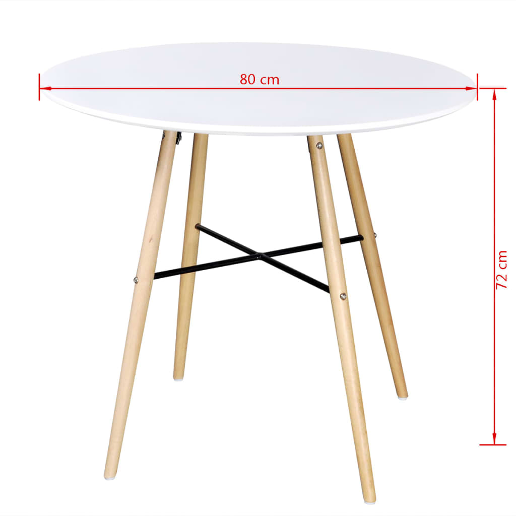 vidaXL Mesa de jantar redonda MDF branco