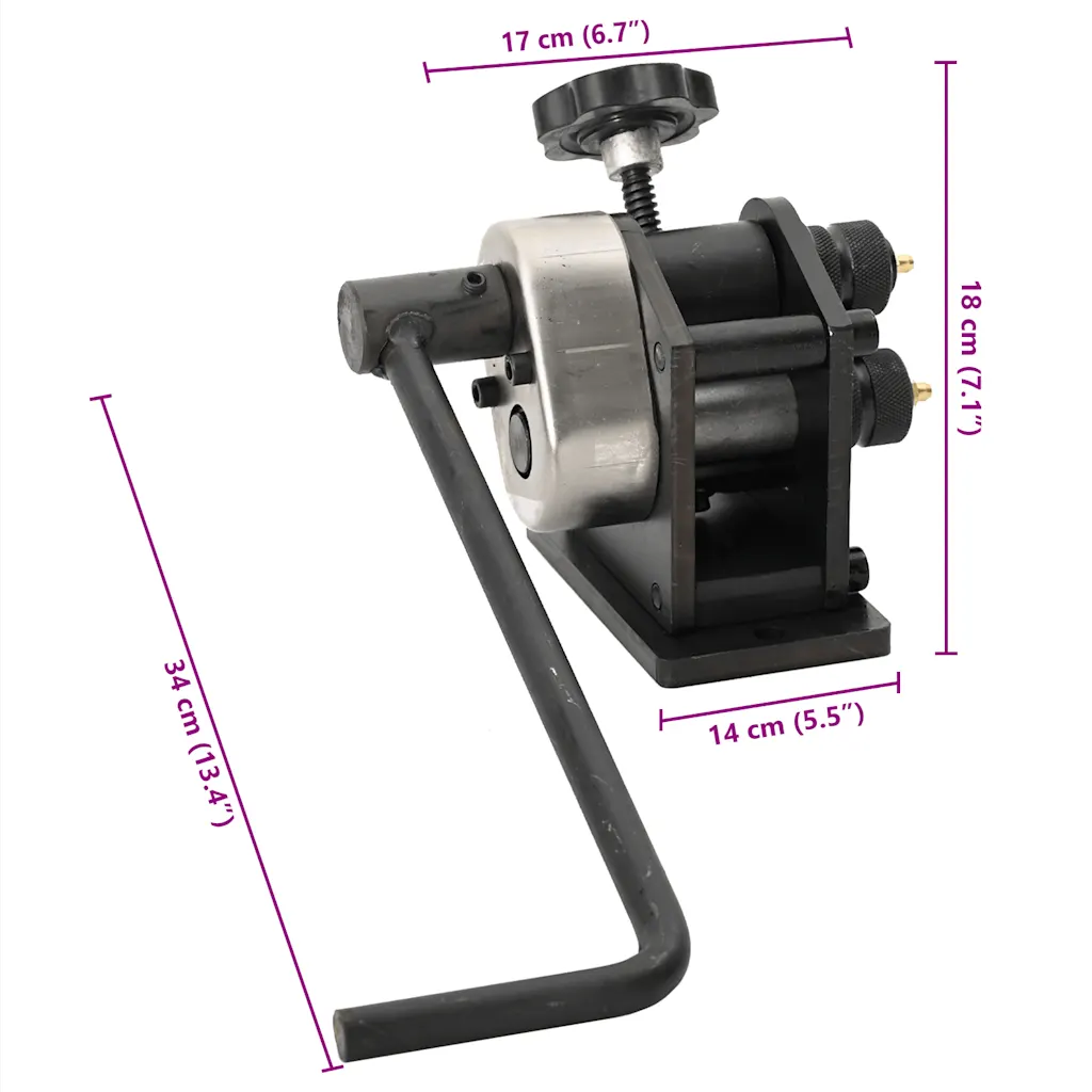 Máquina de dobragem cilindrica manual