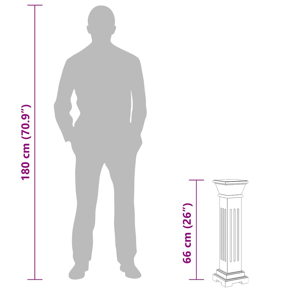 Coluna clássica quadrada / suporte para plantas MDF