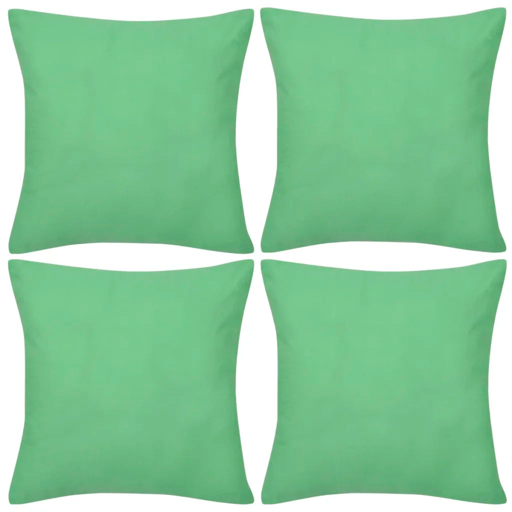 130925 4 Apple Green Cushion Covers Cotton
