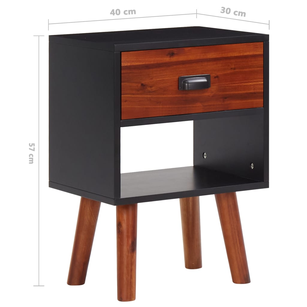 vidaXL Mesa de cabeceira 40x30x57 cm madeira de acácia maciça
