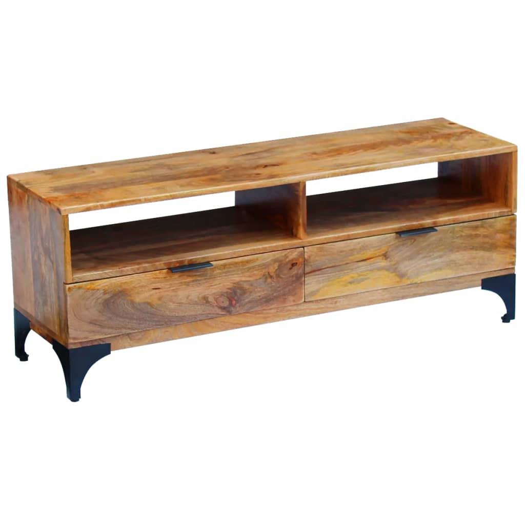 vidaXL Móvel TV madeira de mangueira 120x35x45 cm