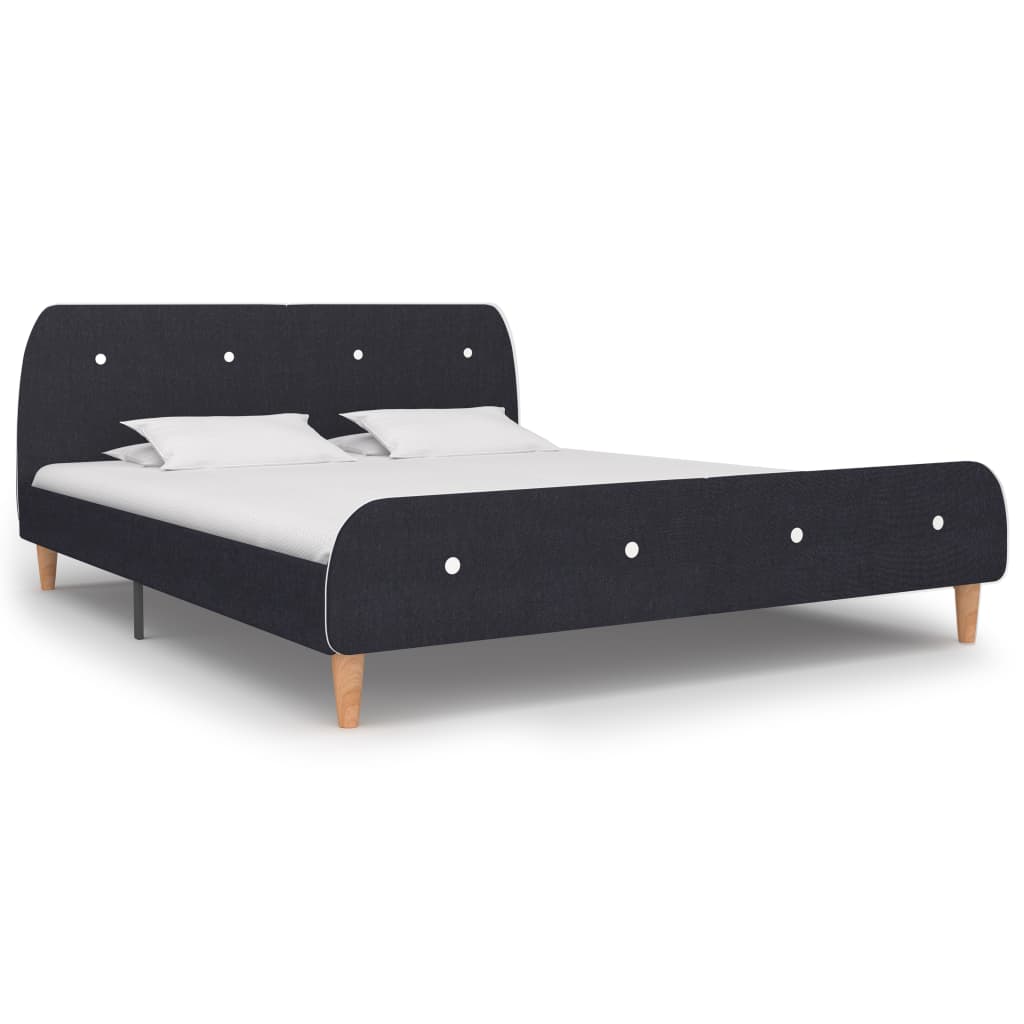 vidaXL Estrutura de cama 160x200 cm tecido cinzento-escuro
