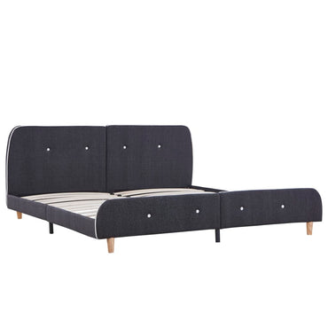 vidaXL Estrutura de cama 160x200 cm tecido cinzento-escuro