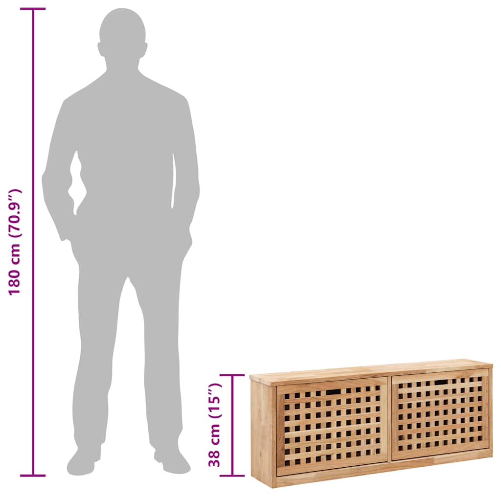 vidaXL Sapateira 94x20x38 cm madeira de nogueira maciça