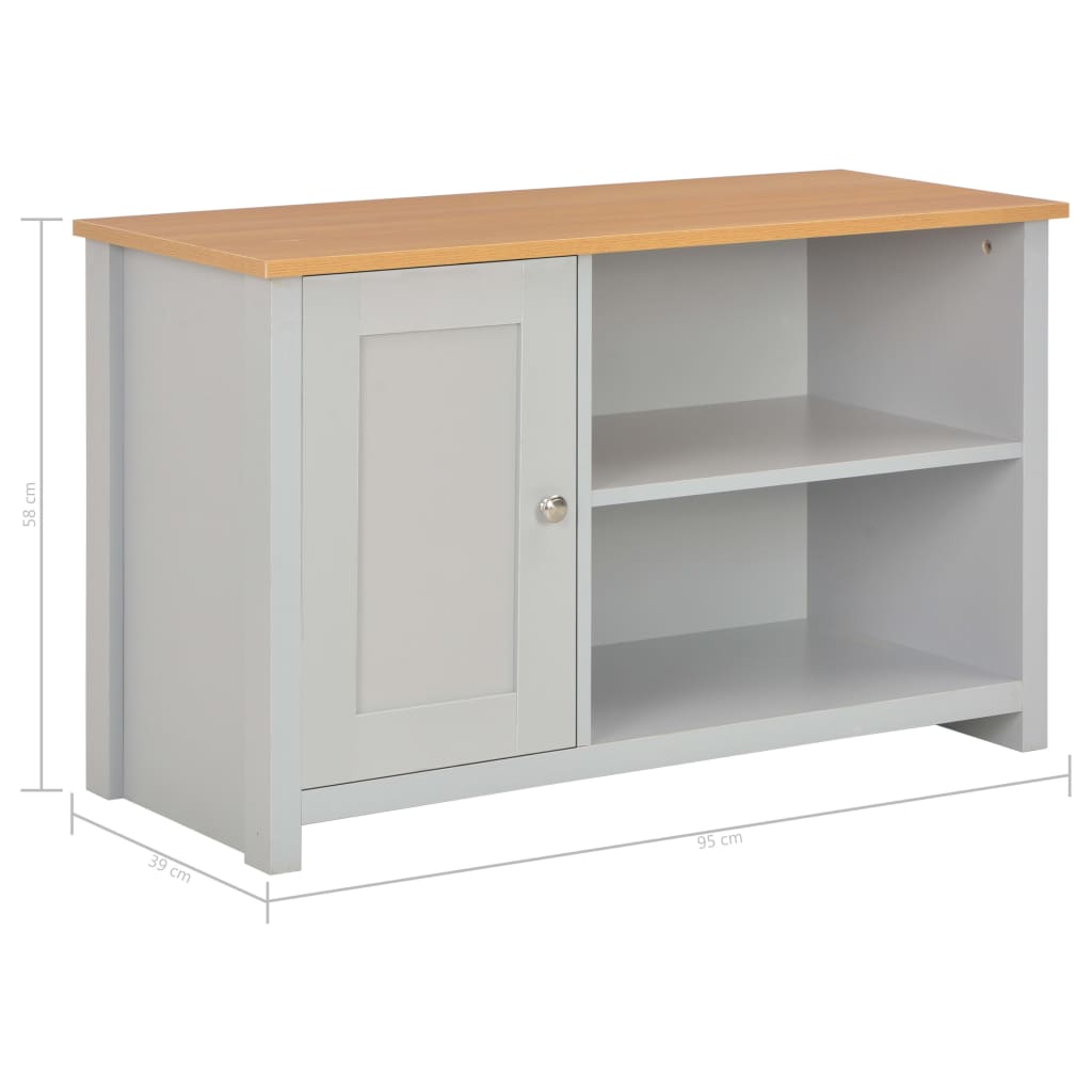 vidaXL Móvel de TV 95x39x58 cm cinzento