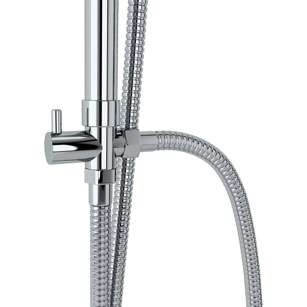 Conjunto de duche com chuveiro fixo e de mão aço inoxidável